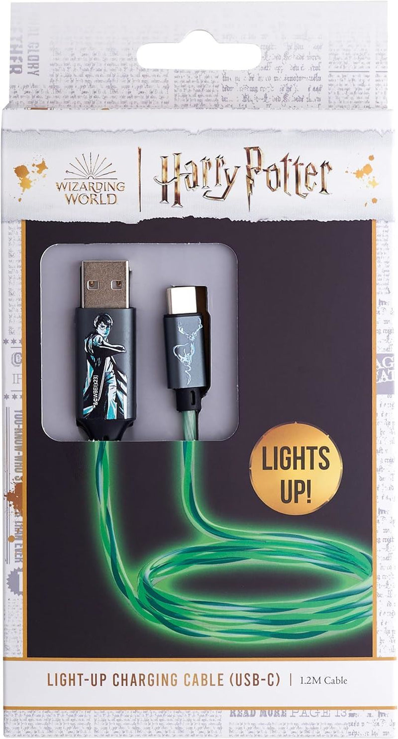 Harry Potter 1.2m USB A to C Charging Cable with Flowing Light Patronus - CBHP-ACLI-PATRONUS