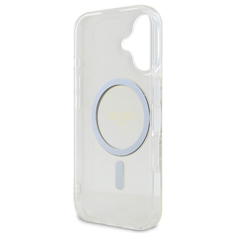 Guess IML Glitter Ring Case with MagSafe for iPhone 16 6.1" Clear - GUHMP16SHFGERET