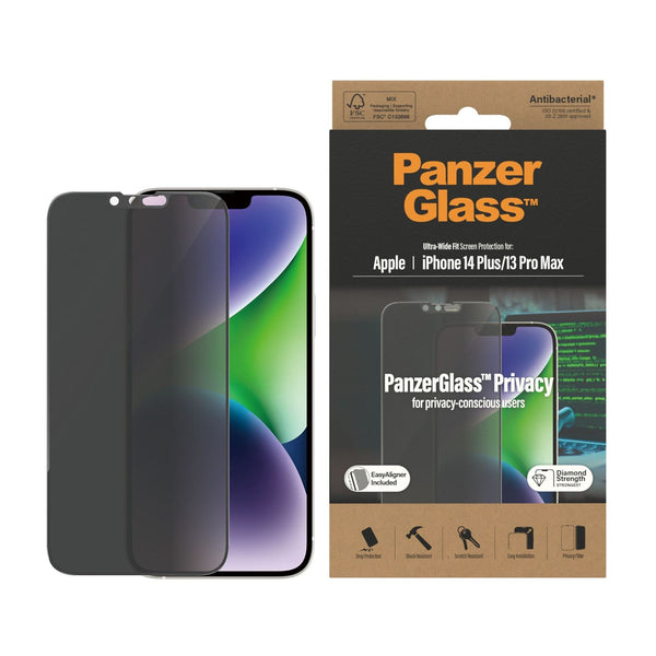 Panzer Glass Ultra Wide Fit Privacy Screen Protection for iphone 13 Pro Max/14 Plus 6.7" - P2785