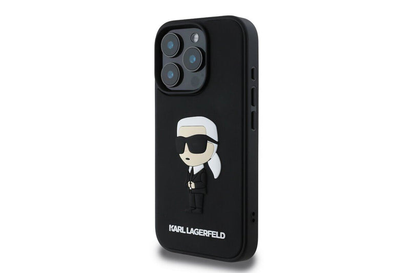 Karl Lagerfeld 3D Rubber Ikonik Case for iPhone 16 Pro 6.3" Black - KLHCP16L3DRKINK