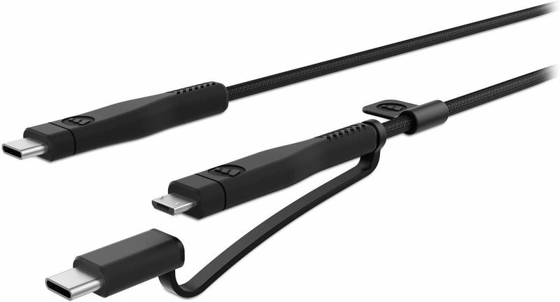 Mophie 2M PRO Switch Tip 2 in 1 USB C to Micro Type C Charging Cable Black