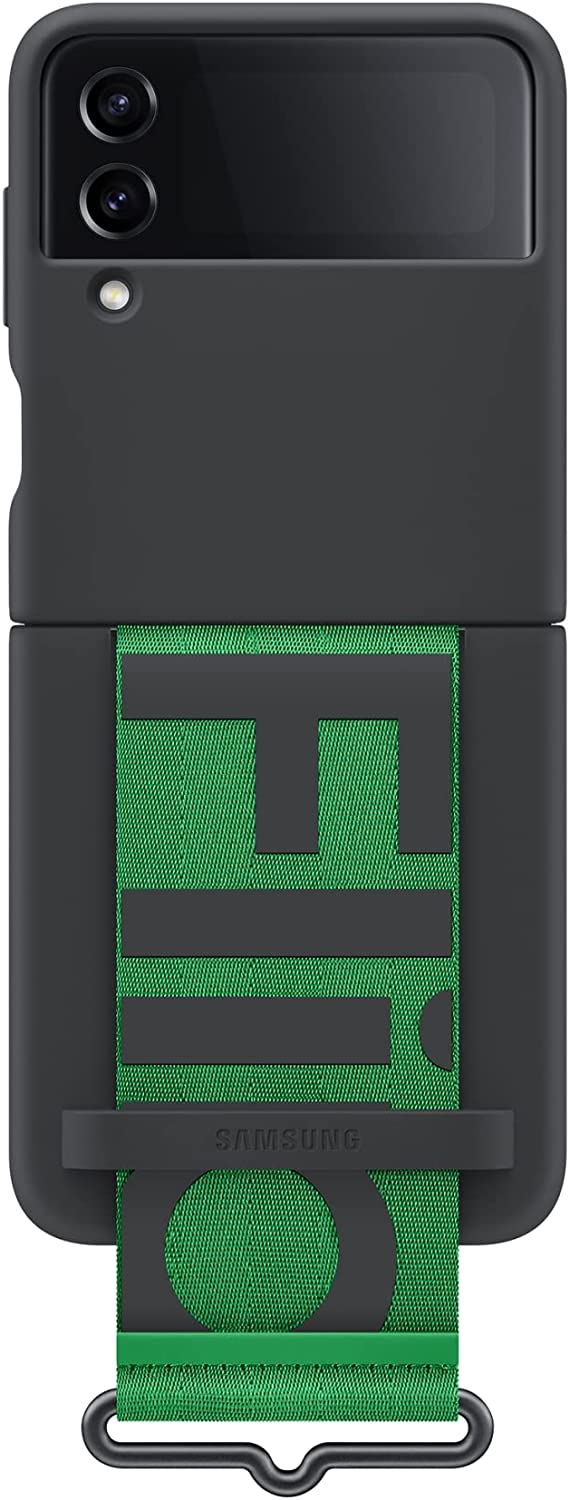 Samsung Galaxy Z Flip 4 Silicone Cover with Strap Black - EF-GF721TBEGWW