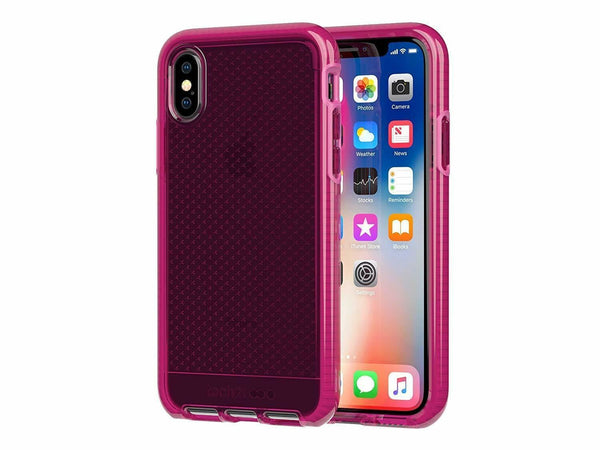 Tech21 Evo Check Pink Case Cover for iPhone X XS 5.8" Fuchsia T21-5995