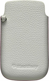 BlackBerry Torch 9800 Leather Pocket Case White with Pink ACC-32840-201