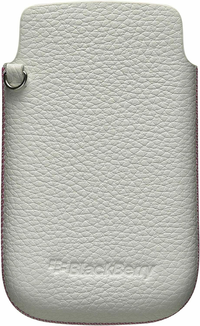 BlackBerry Torch 9800 Leather Pocket Case White with Pink ACC-32840-201