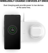 Belkin 10W Qi Dual Wireless Charging Pad with UK Plug White - WIZ002myWH