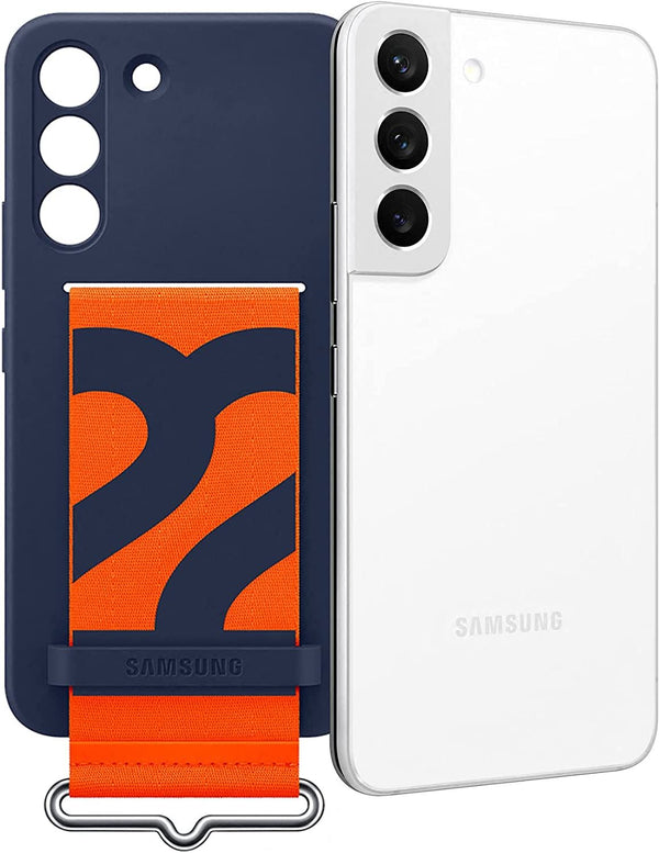 Samsung Galaxy S22 Silicone Cover with Strap Navy - EF-GS901TNEGWW