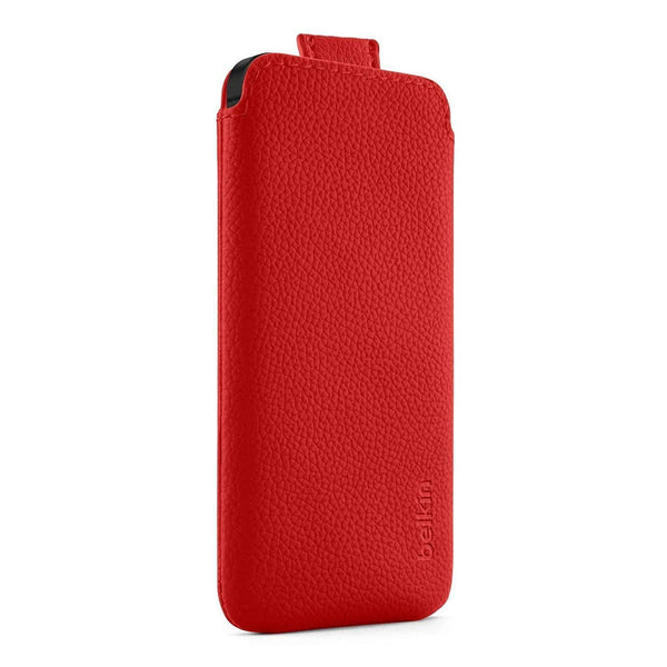 Genuine Belkin PU Leather Pocket Pouch Case iPhone 5 5S SE Red F8W123vfC01