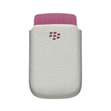 BlackBerry Torch 9800 Leather Pocket Case White with Pink ACC-32840-201