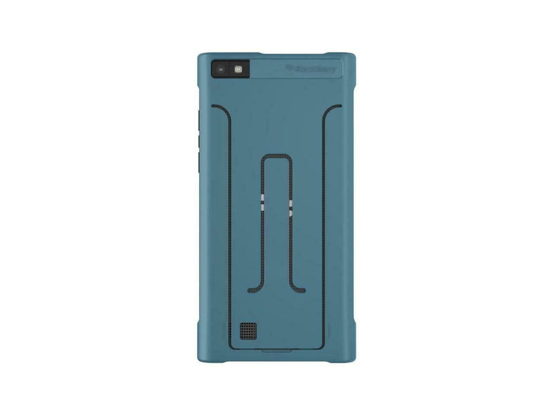 Genuine BlackBerry Leap Blue Leather Flex Shell Cover Case ACC-60114-002