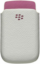 BlackBerry Torch 9800 Leather Pocket Case White with Pink ACC-32840-201