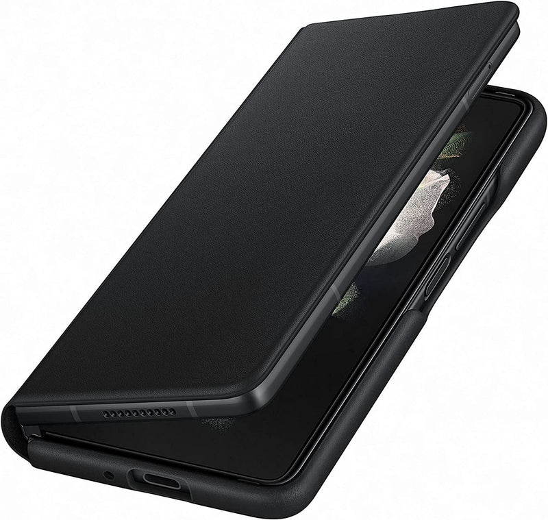 Samsung Galaxy Z Fold 3 Leather Flip Cover Black - EF-FF926LBEGWW